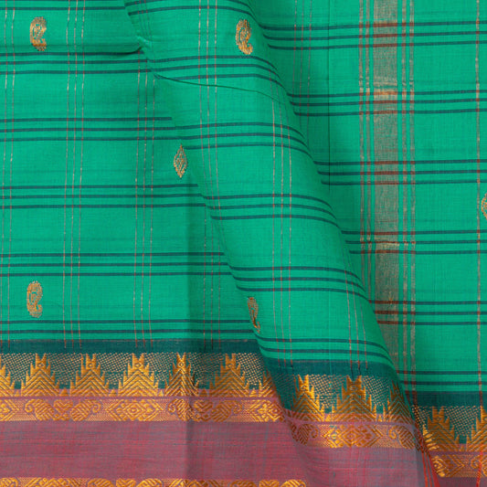 Sea Green And Mauve Chettinad Cotton Saree PV SK CC 256