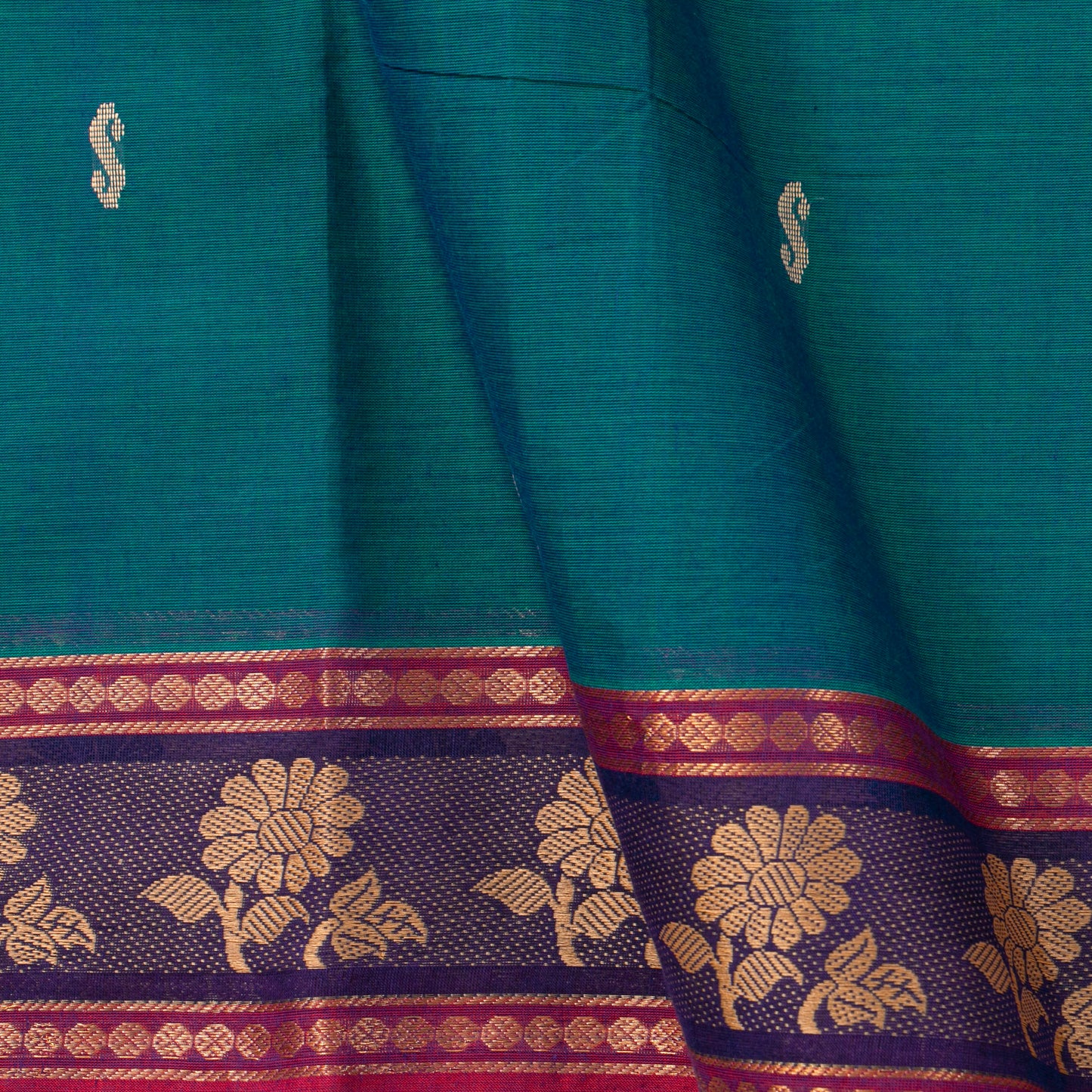 Sea Green Handwoven Chettinad Cotton Saree For Summer Wear PV SK CC 247