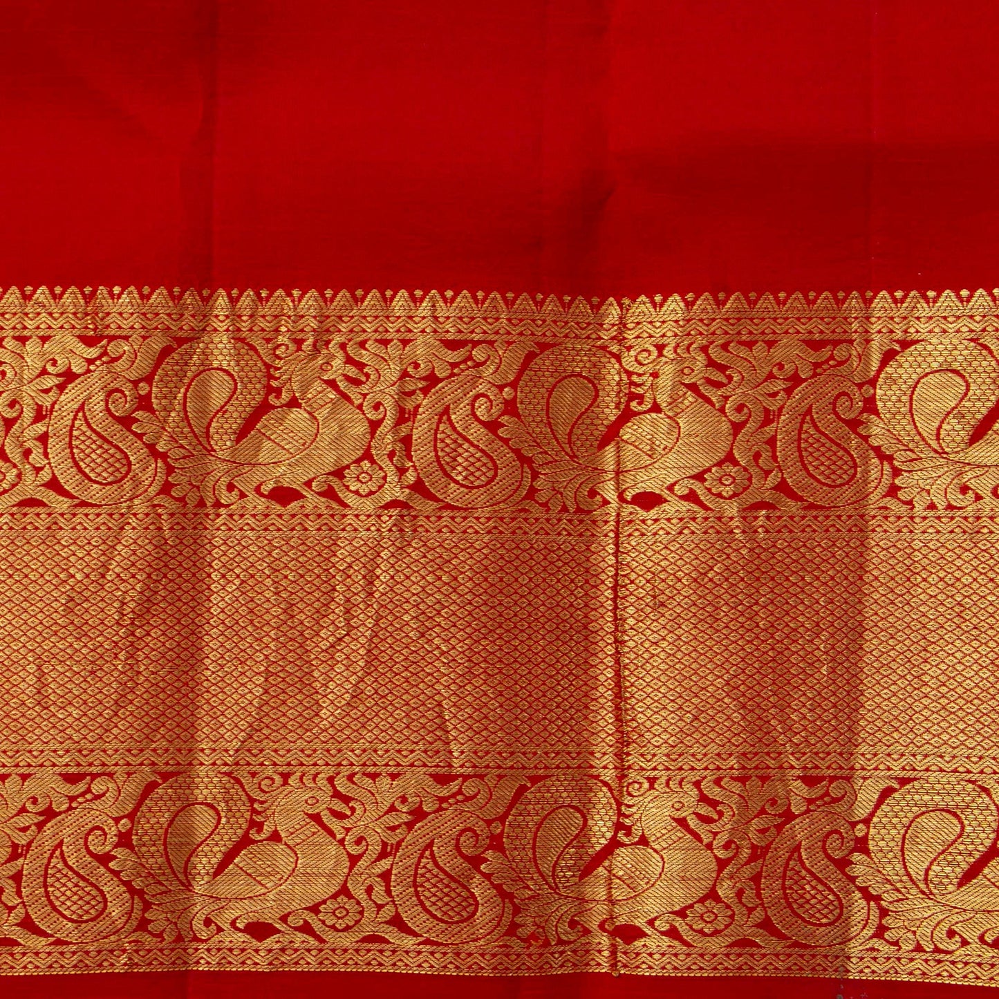 Mauve And Red Handpainted Kalamkari Kanchipuram Silk Saree For Festive Wear SRK KK 106