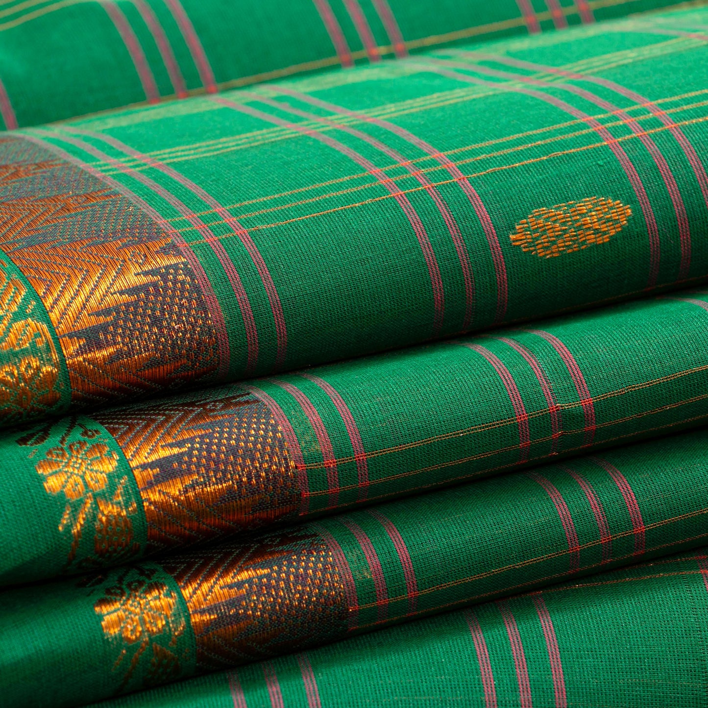 Green Chettinad Cotton Saree PV SK CC 263