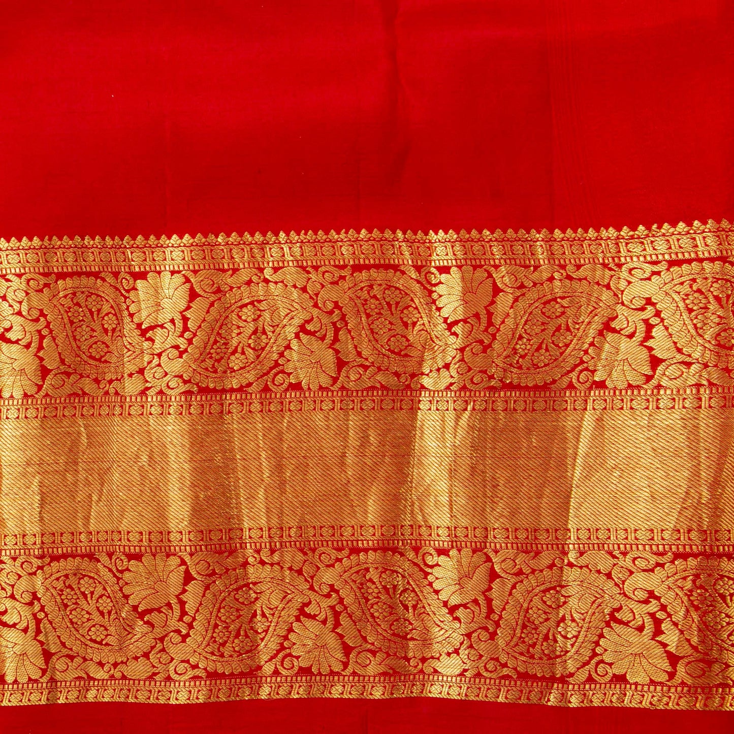 Blue And Red Handpainted Kalamkari Kanchipuram Silk Saree For Festive Wear SRK KK 108