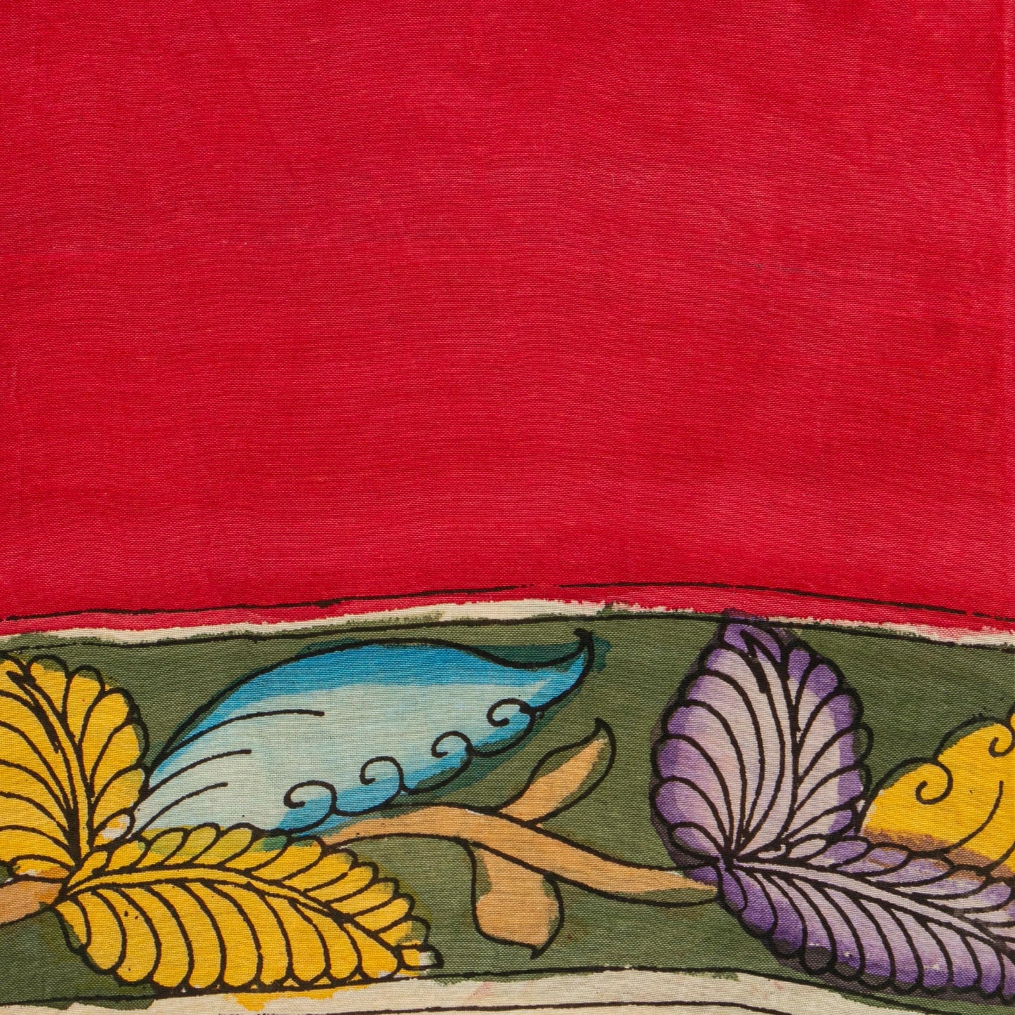 Green Handpainted Kalamkari Bangalore Silk Saree For Office Wear PK BS 585