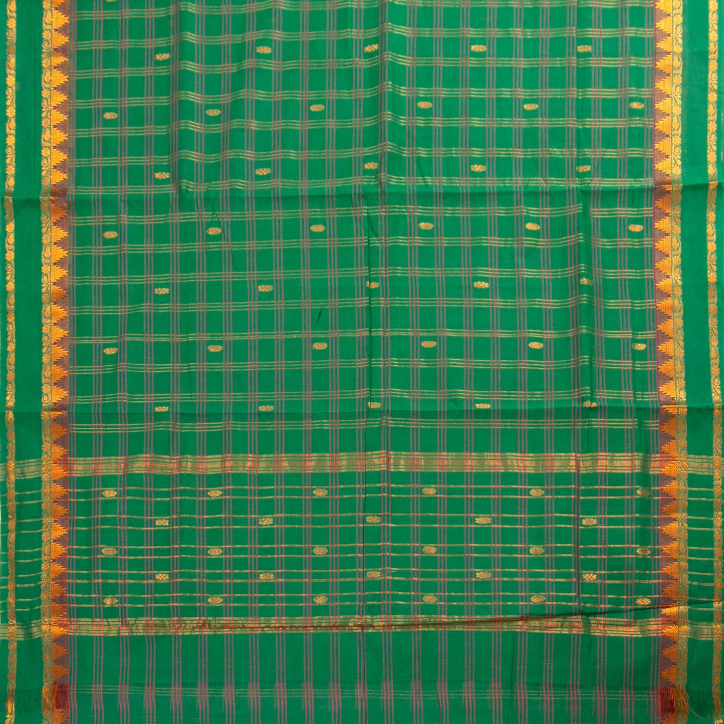 Green Chettinad Cotton Saree PV SK CC 263