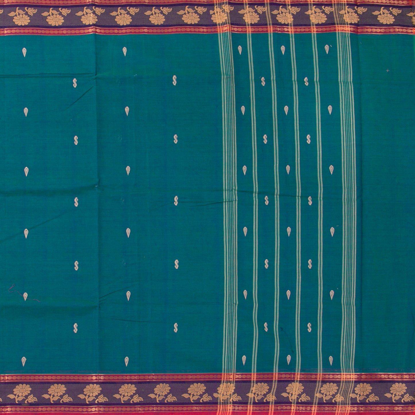 Sea Green Handwoven Chettinad Cotton Saree For Summer Wear PV SK CC 247