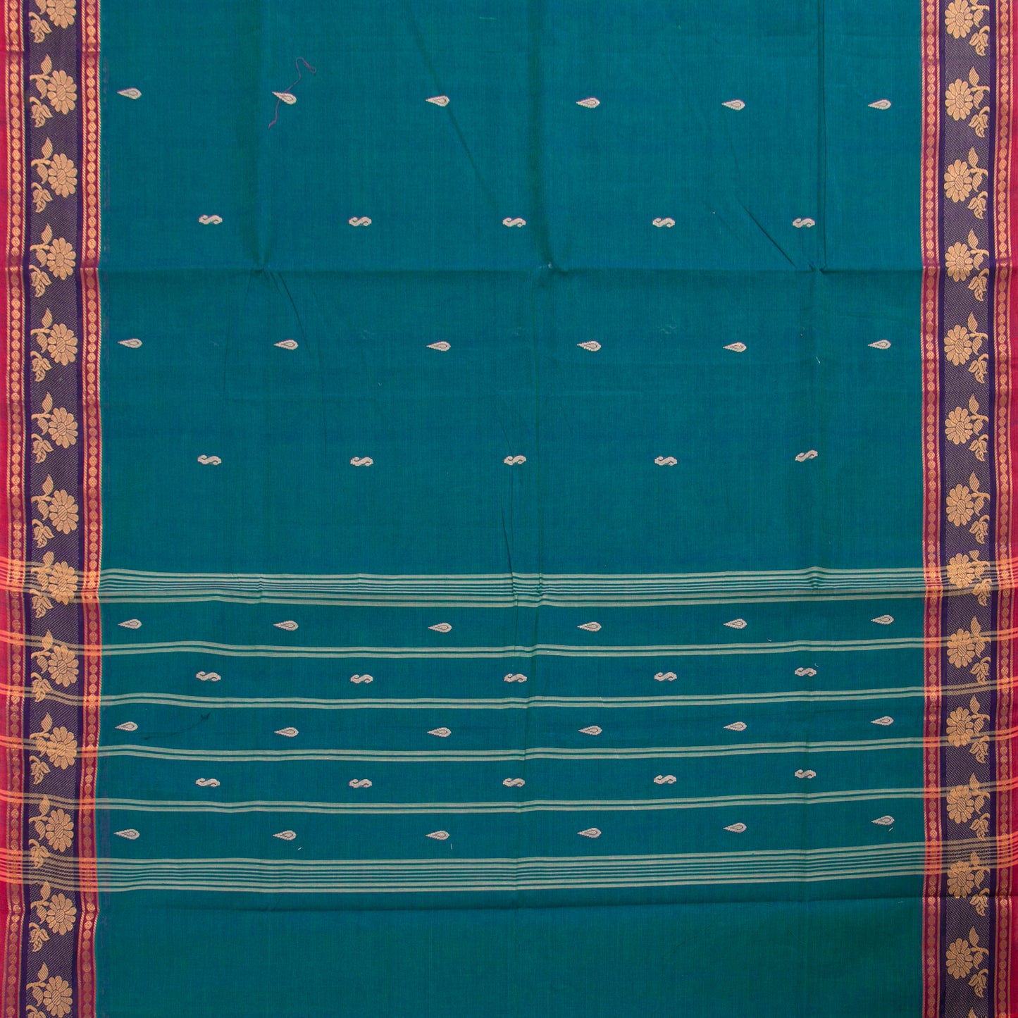 Sea Green Handwoven Chettinad Cotton Saree For Summer Wear PV SK CC 247
