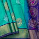 Sea Green And Blue Kanchi Silk Cotton Saree For Festive Wear VP SC 263
