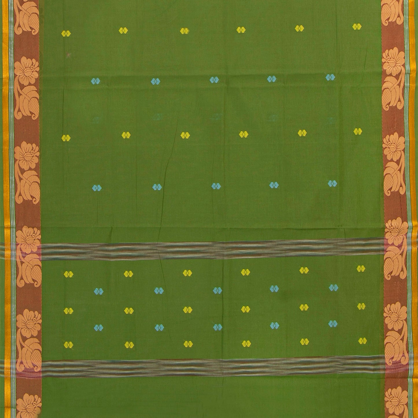 Green Chettinad Cotton Saree PV SK CC 227