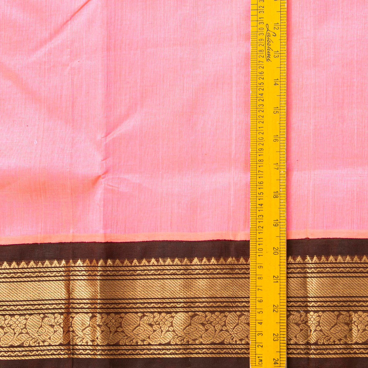 Lotus Pink And Brown Kanchi Silk Cotton Saree For Festive Wear VP SC 207