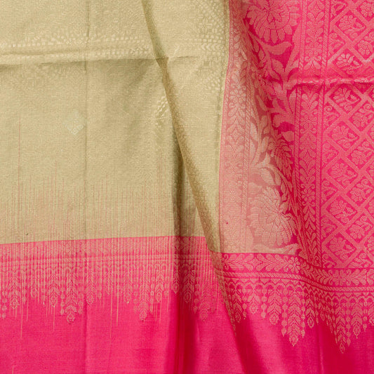 Fawn And Pink Handwoven Soft Silk Saree For Party Wear PV RSP 160 - Silk Sari - Panjavarnam PV RSP 160