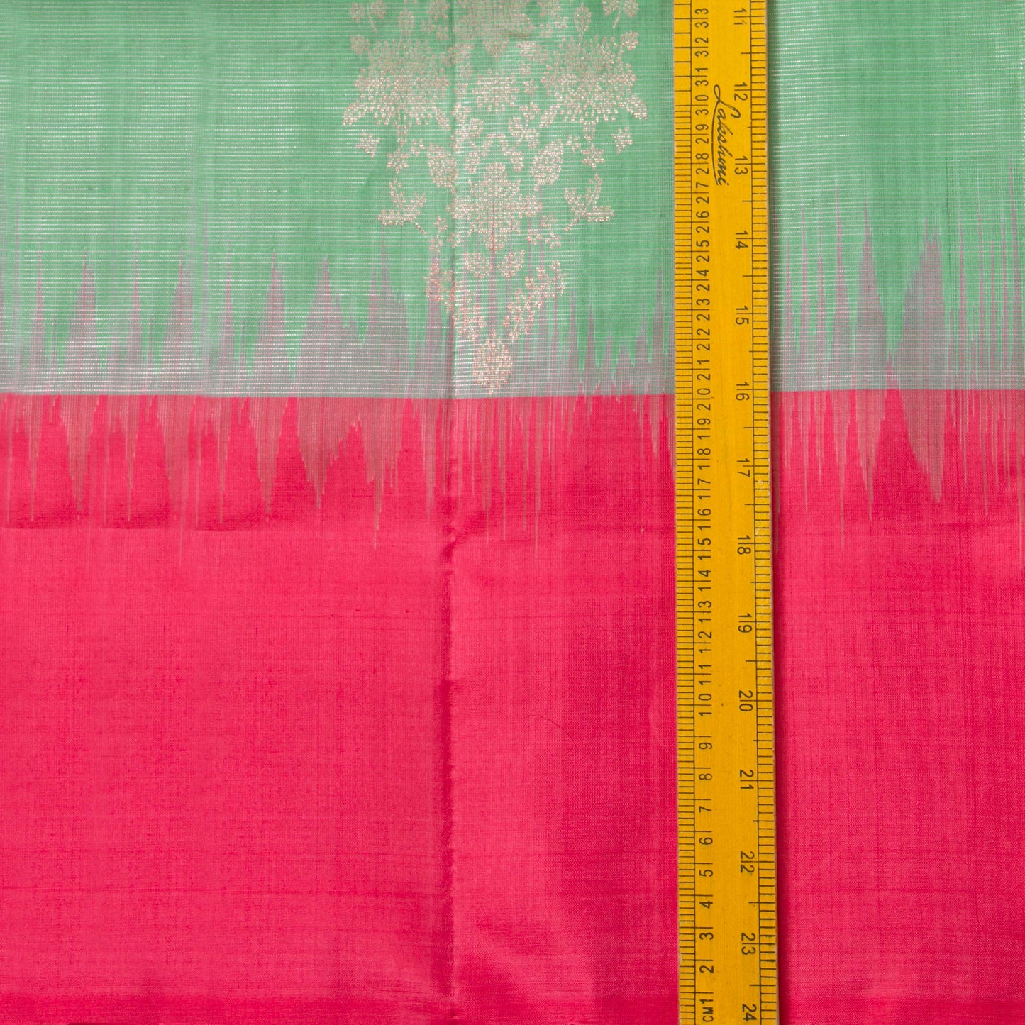 Pastel Green And Pink Handwoven Soft Silk Saree With Antique Gold Zari For Festive Wear PV RSP 207