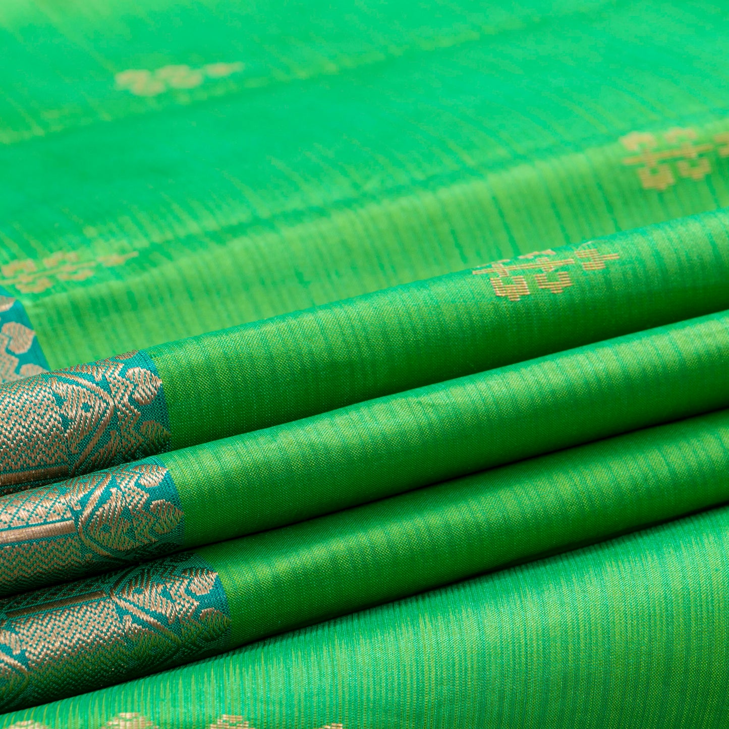 Green And Blue Kanchipuram Soft Silk Saree For Festive Wear PV RSP 213
