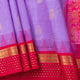 Lavender And Pink Kanchi Silk Cotton Saree With Temple Korvai Border For Festive Wear VP SC 182