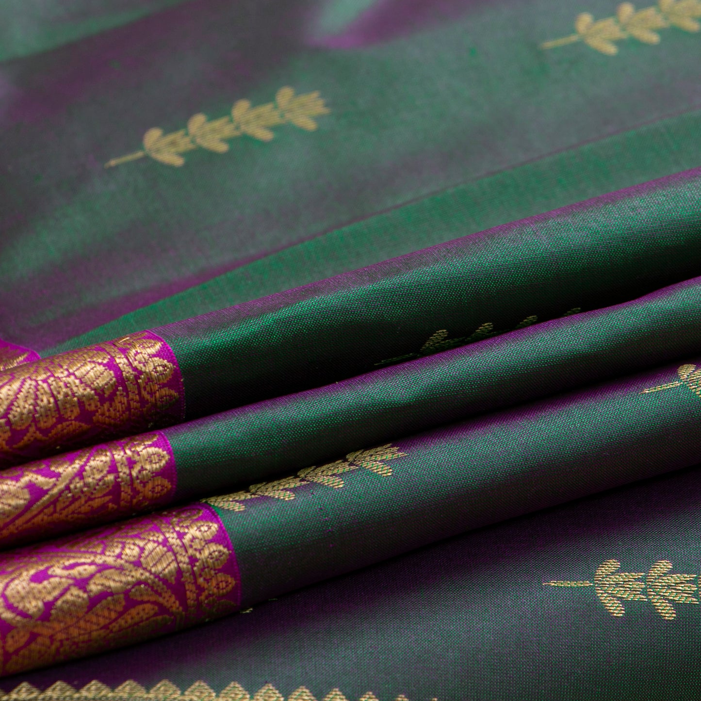 Green And Pink Kanchipuram Soft Silk Saree For Festive Wear PV RSP 217