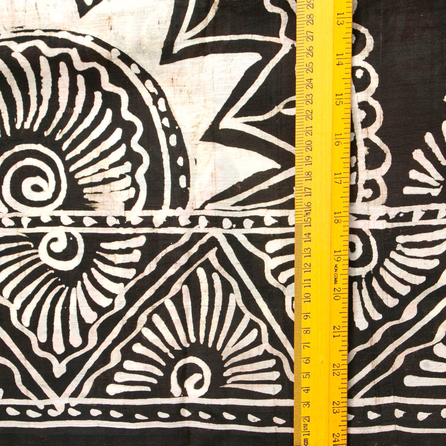 Yellow And Black Batik Silk Saree For Office Wear PB 348