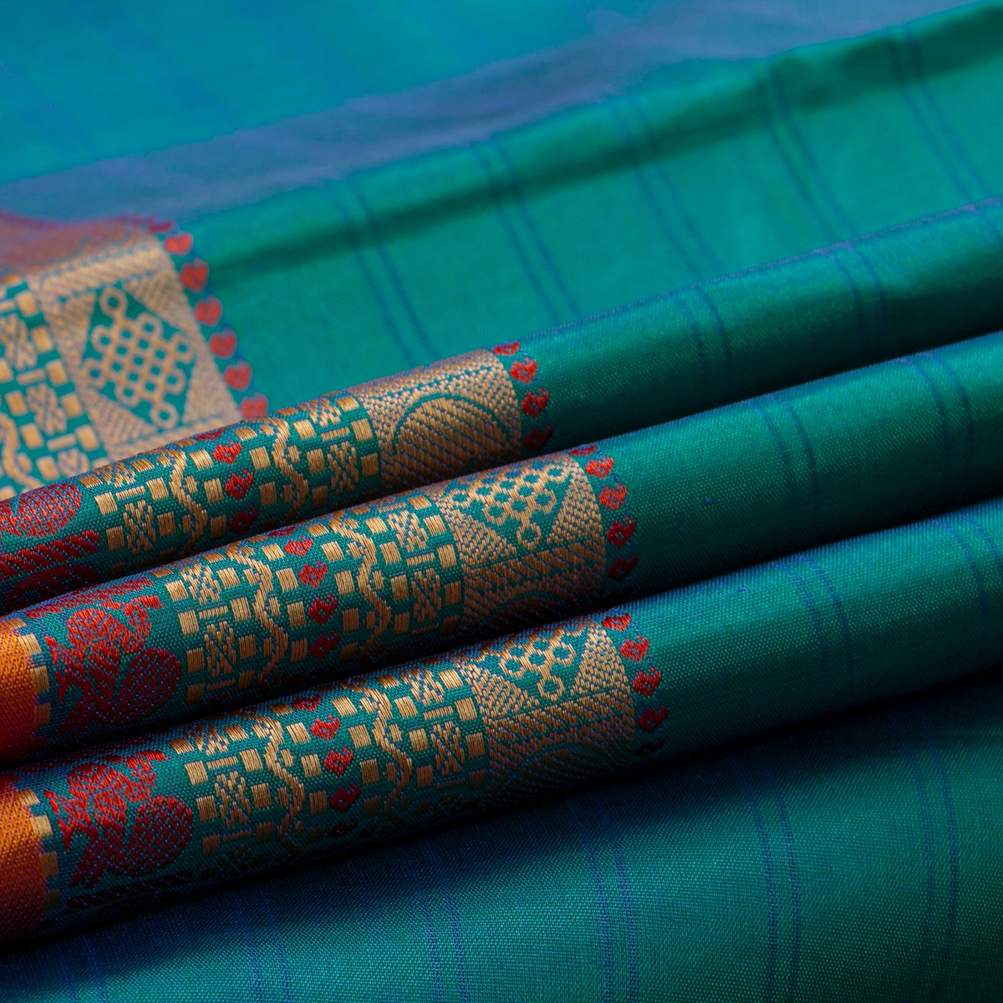 Mayilkazhuthu Blue Kanchipuram Silk Saree No Zari For Festive Wear PV RSP 226