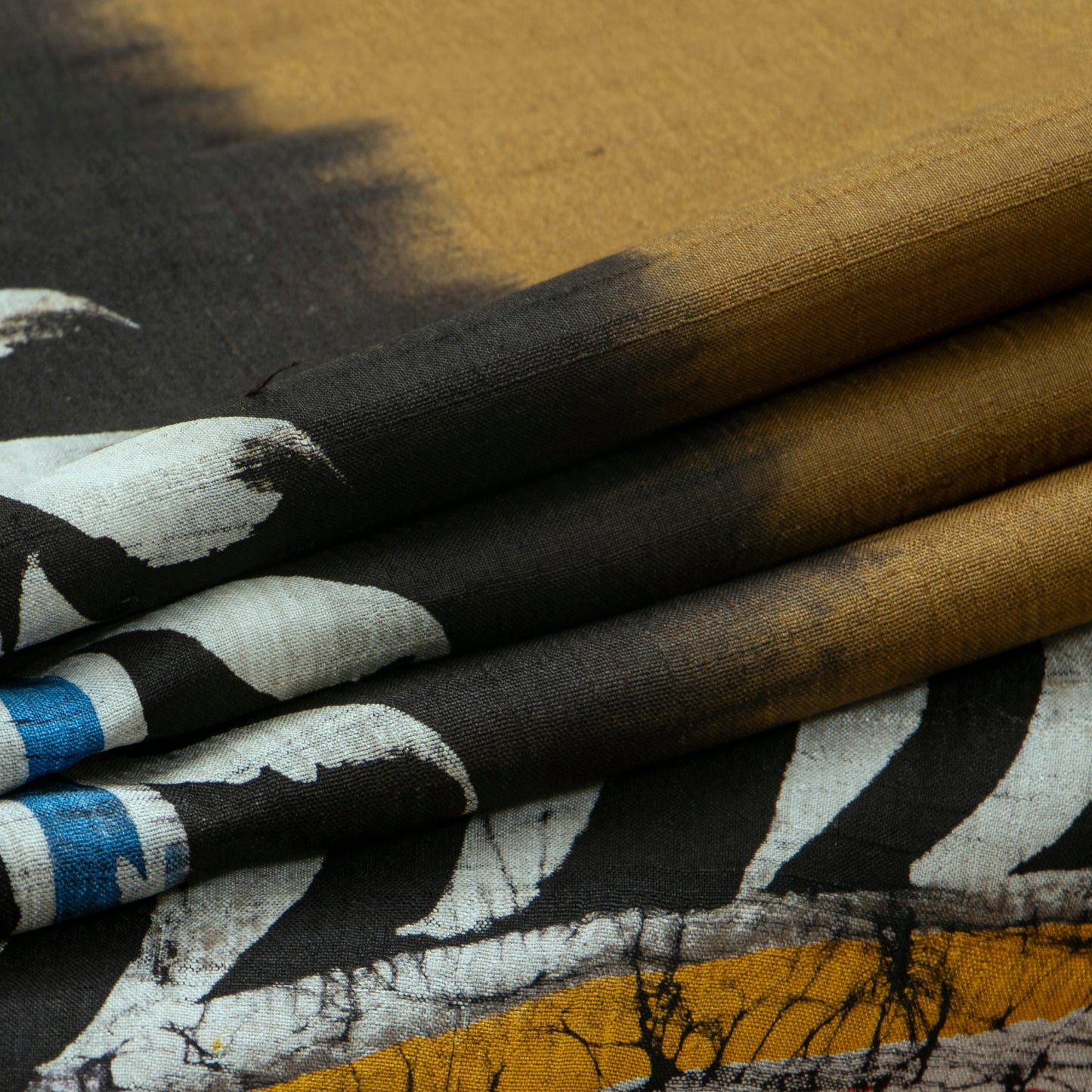 Brown And Black Lightweight Batik Silk Saree For Office Wear PB 338