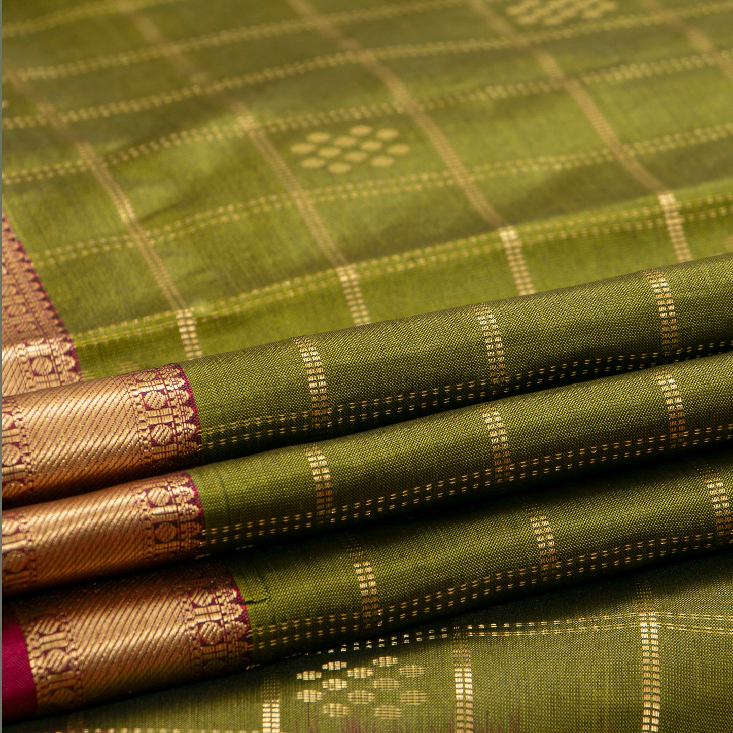 Green And Magenta Kanchipuram Soft Silk Saree For Festive Wear PV RSP 190