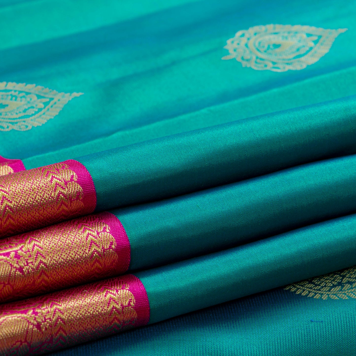 Blue And Pink Kanchipuram Soft Silk Saree For Festive Wear PV RSP 154