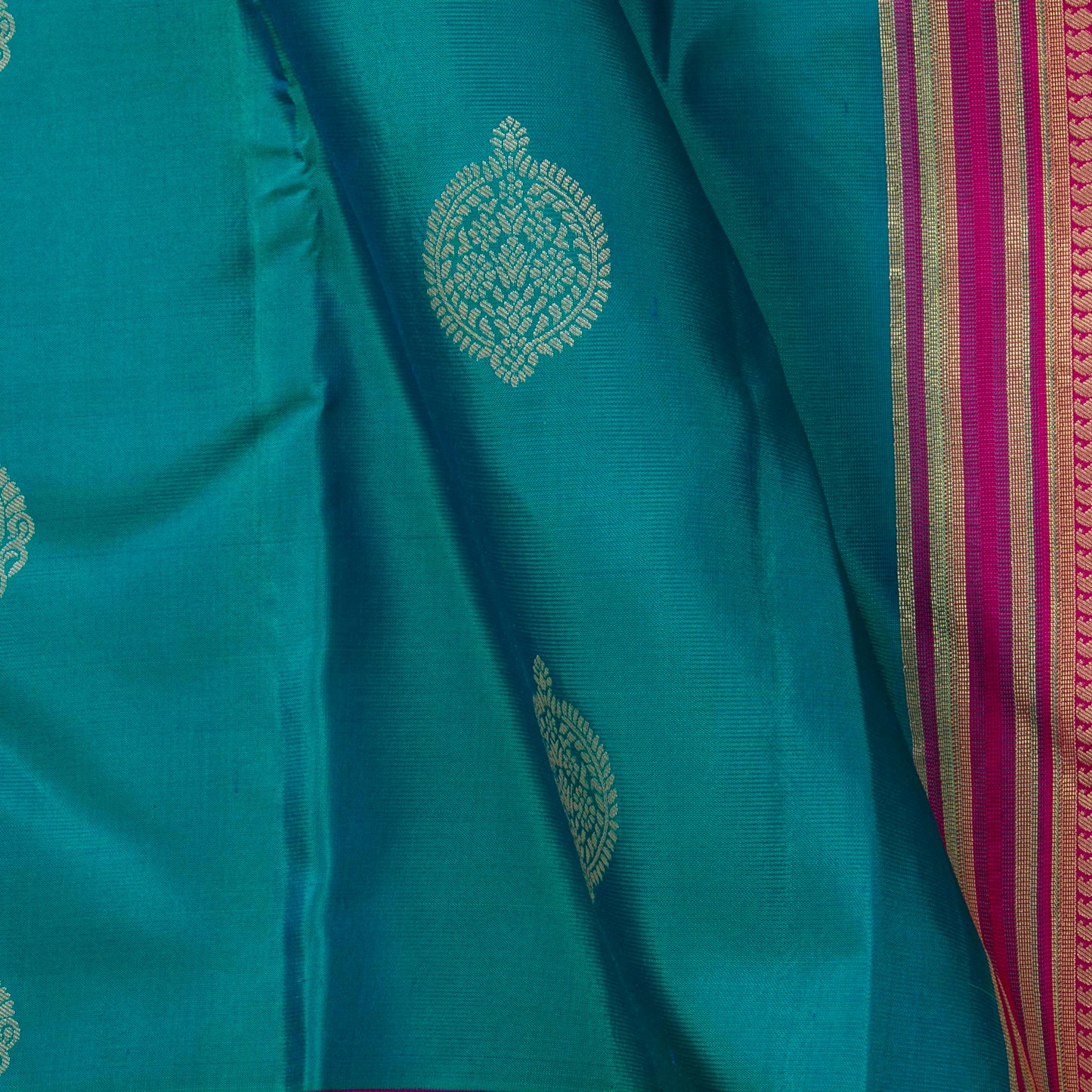 Blue And Pink Kanchipuram Soft Silk Saree For Festive Wear PV RSP 154