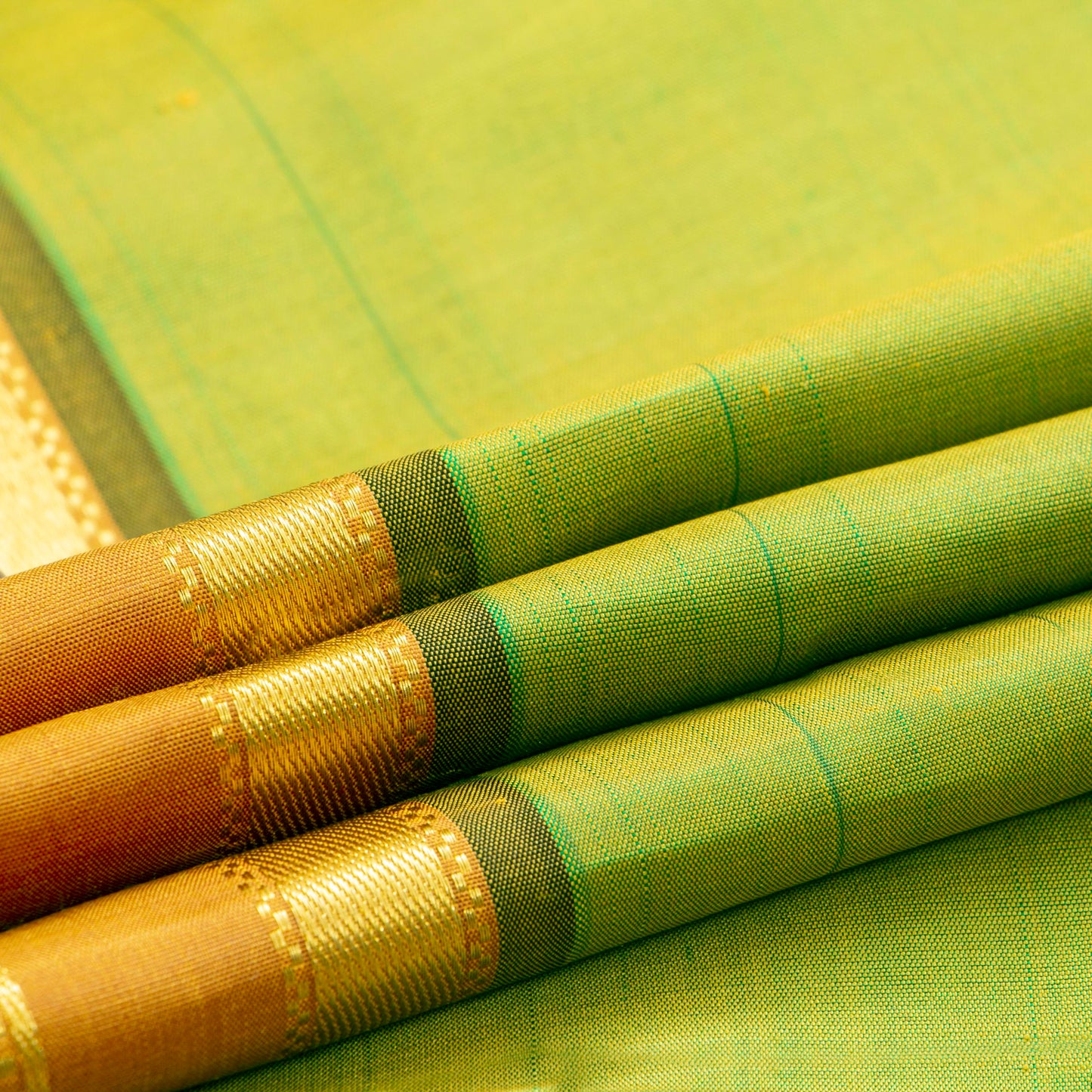 Light Green And Mustard Thirubuvanam Silk Saree For Festive Wear PV ABI 447