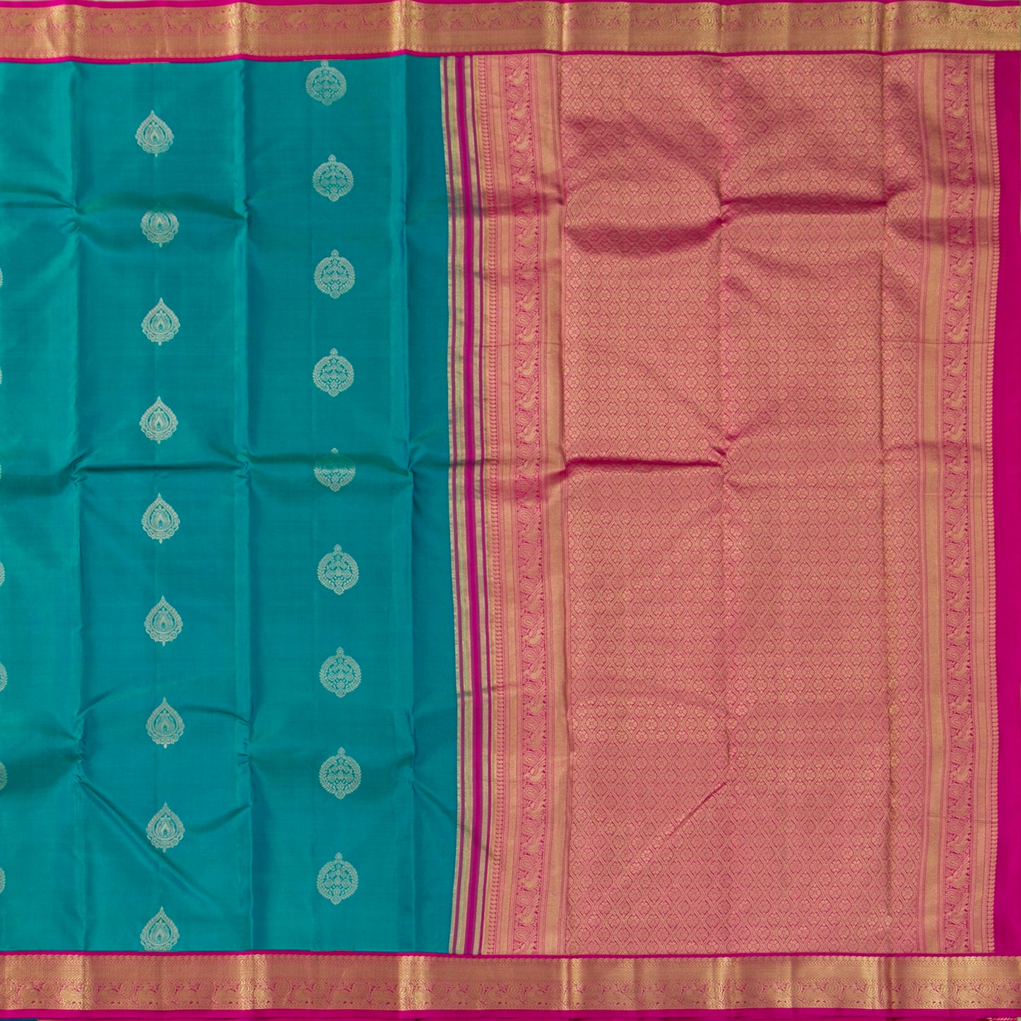 Blue And Pink Kanchipuram Soft Silk Saree For Festive Wear PV RSP 154