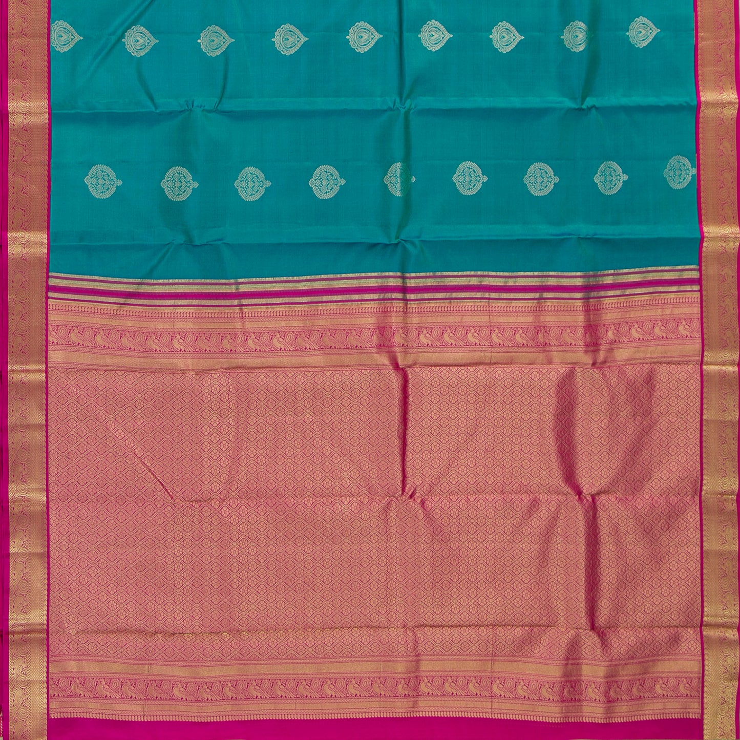 Blue And Pink Kanchipuram Soft Silk Saree For Festive Wear PV RSP 154