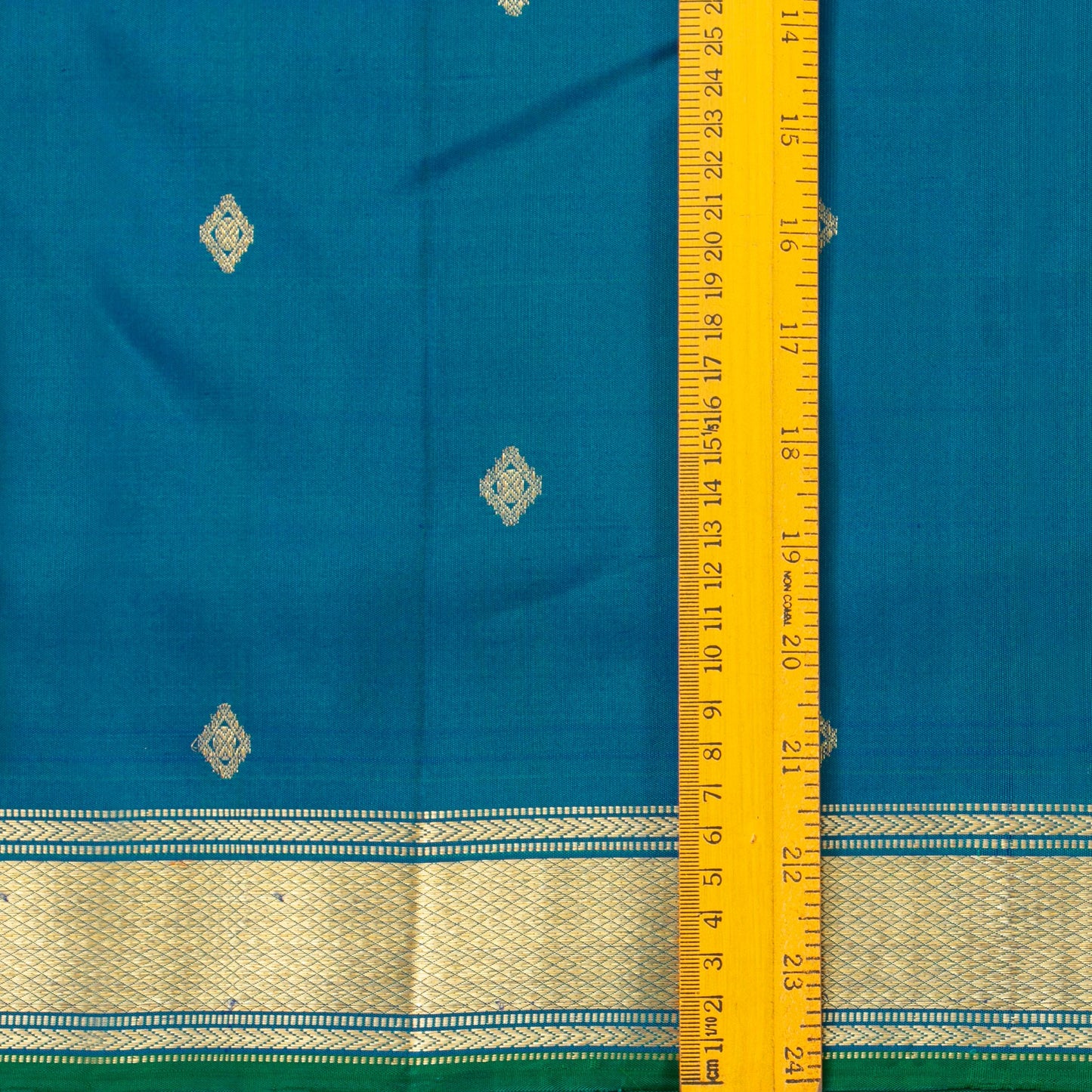 Blue And Green Kanchipuram Silk Saree For Festive Wear PV ABI 455