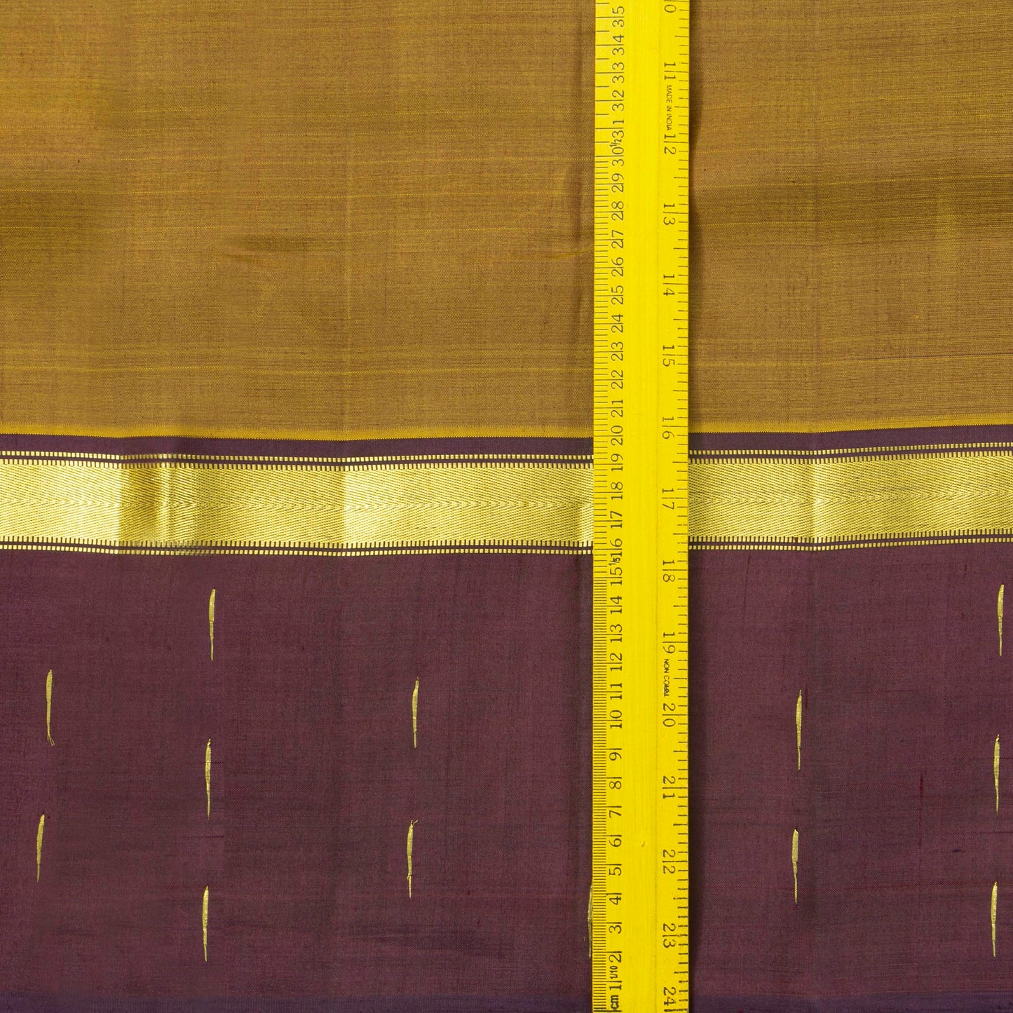 Mustard And Brown Kanchipuram Silk Saree With Malli Moggu Motifs For Festive Wear PV ABI 41875