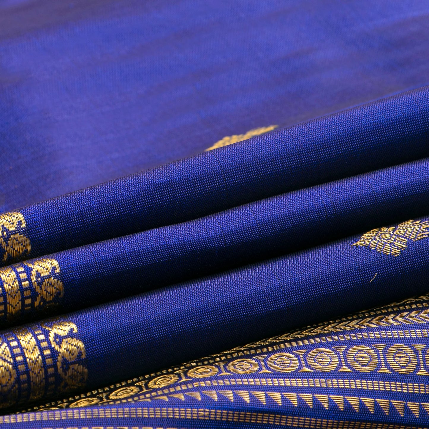 Royal Blue Kanchipuram Silk Saree For Wedding Wear PV ABI 456