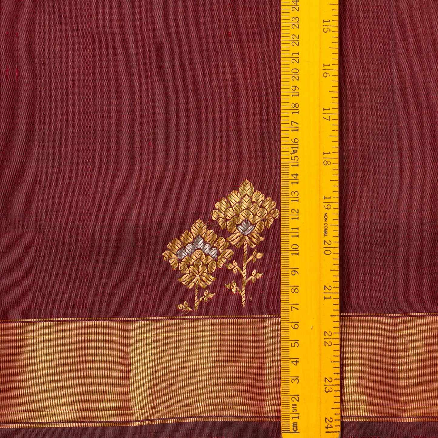 Maroon Kanchipuram Silk Saree WIth Silver And Gold Zari For Festive Wear PV ABI 458