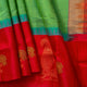 Green And Red Kanchi Silk Cotton Saree For Festive Wear VP SC 295