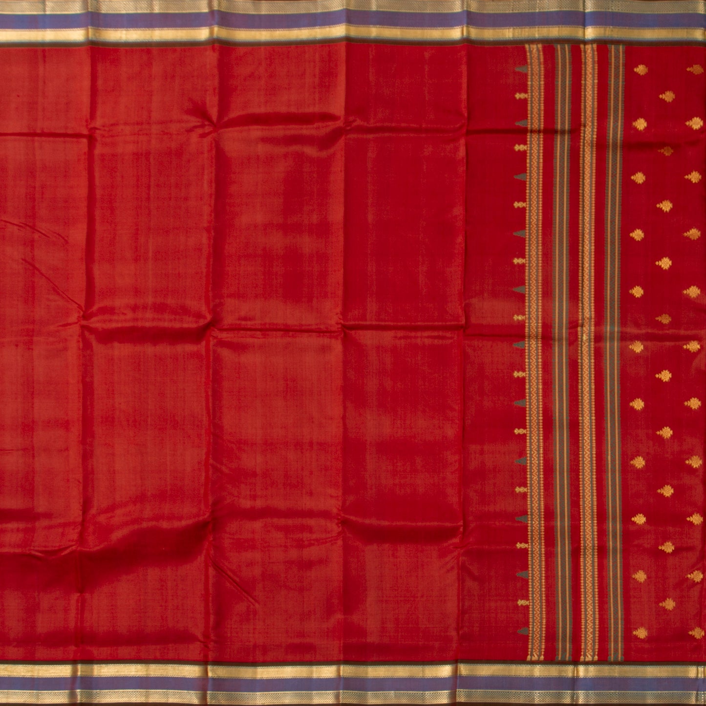Red And Mauve Thirubuvanam Silk Saree For Festive Wear PV ABI 446