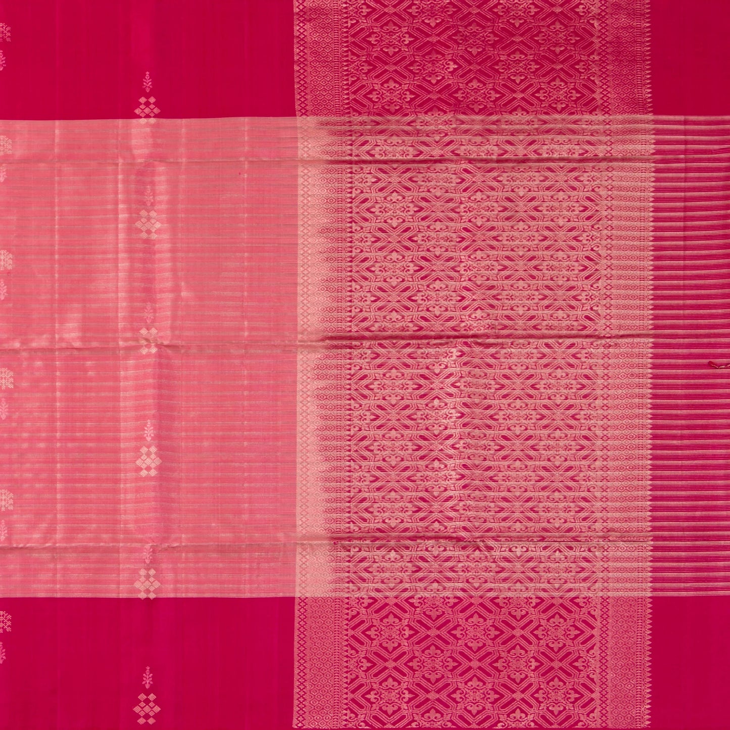 Pastel Rose And Pink Handwoven Soft Silk Saree For Wedding Wear PV RSP 178