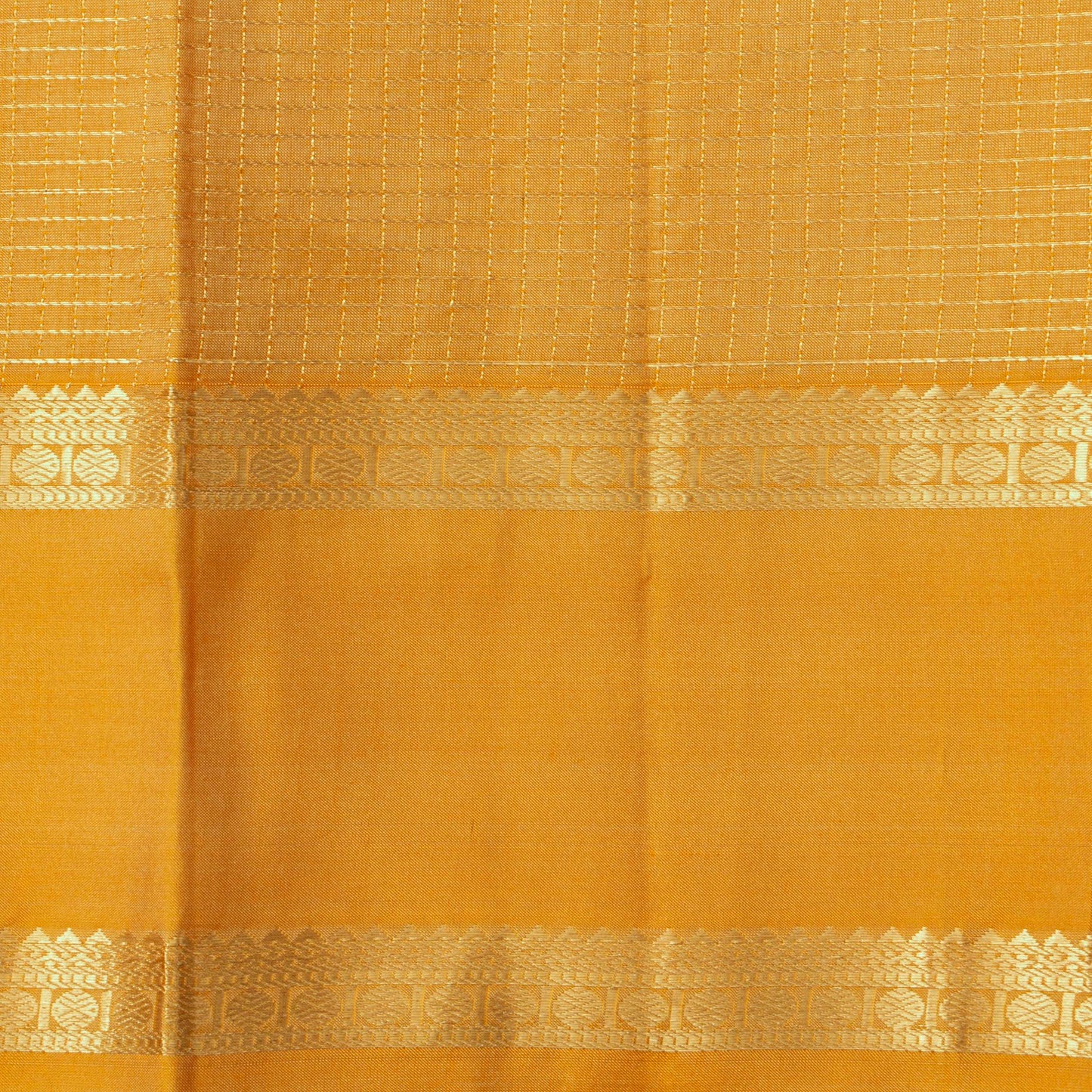 Beige And Yellow Kanchipuram Silk Saree WithZari CheckdsFor Festive Wear PV RSP 247
