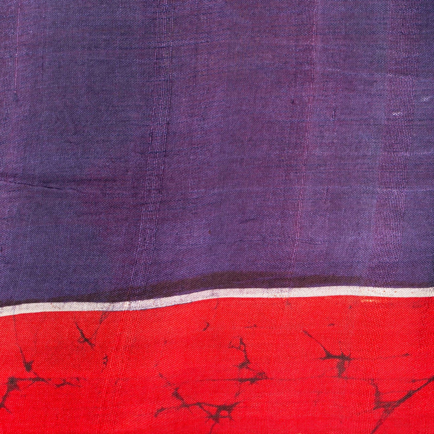 Purple And Red Lightweight Batik Silk Saree With Saraswati Themed Pallu For Office Wear PB 336