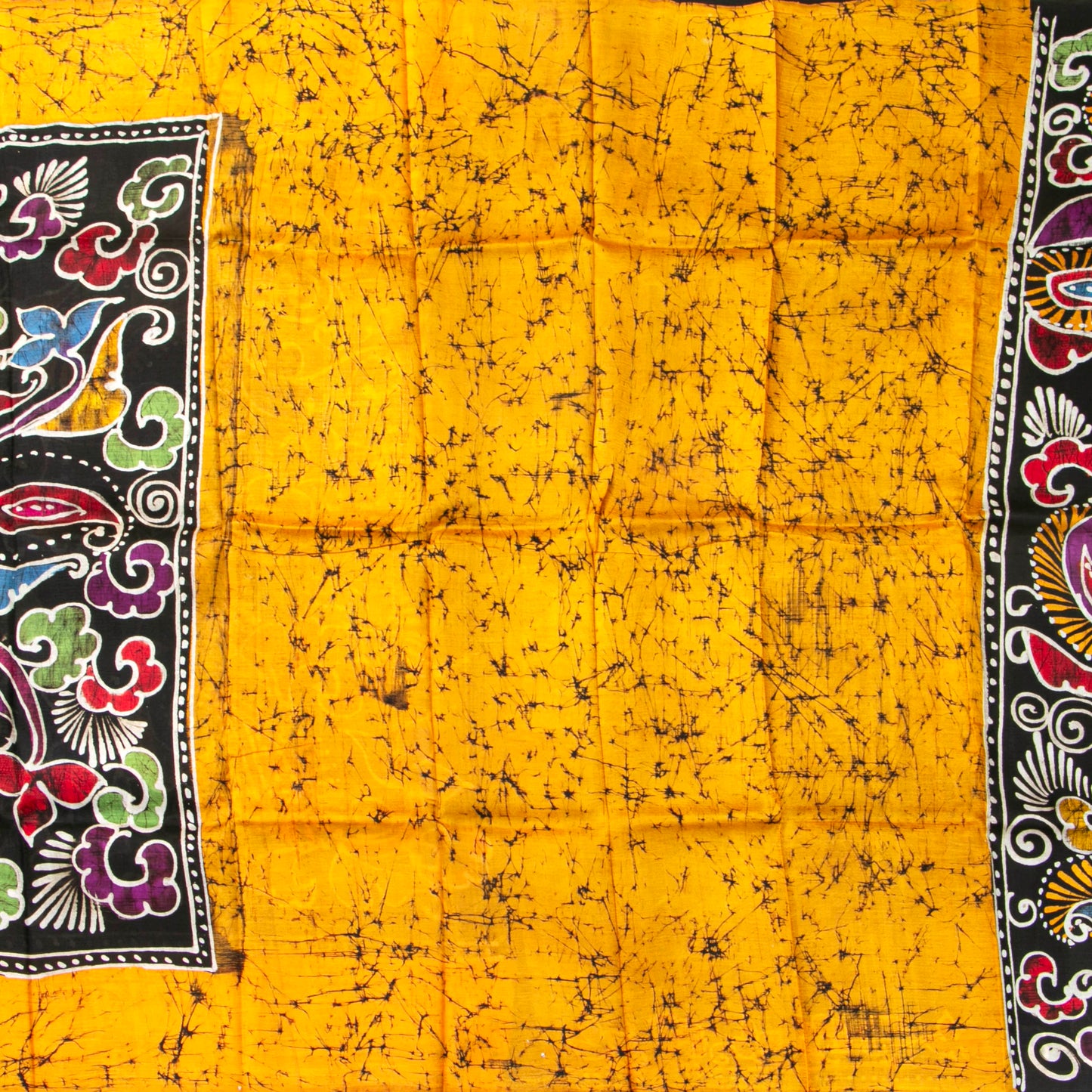 Black And Yellow Ochre Batik Silk Saree For Office Wear PB 343