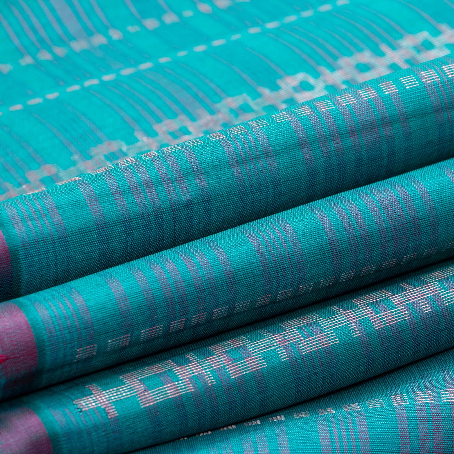 Blue And Pink Borderless Kanchipuram Soft Silk Saree For Festive Wear PV RSP 186