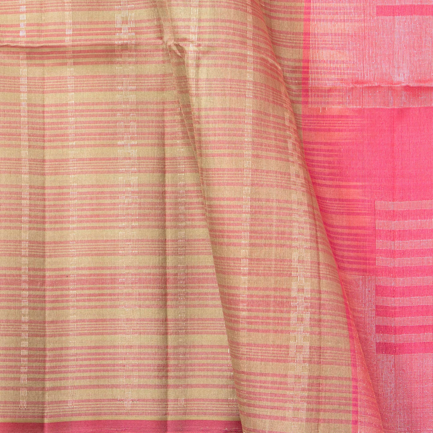 Green And Pink Borderless Kanchipuram Soft Silk Saree For Festive Wear PV RSP 187