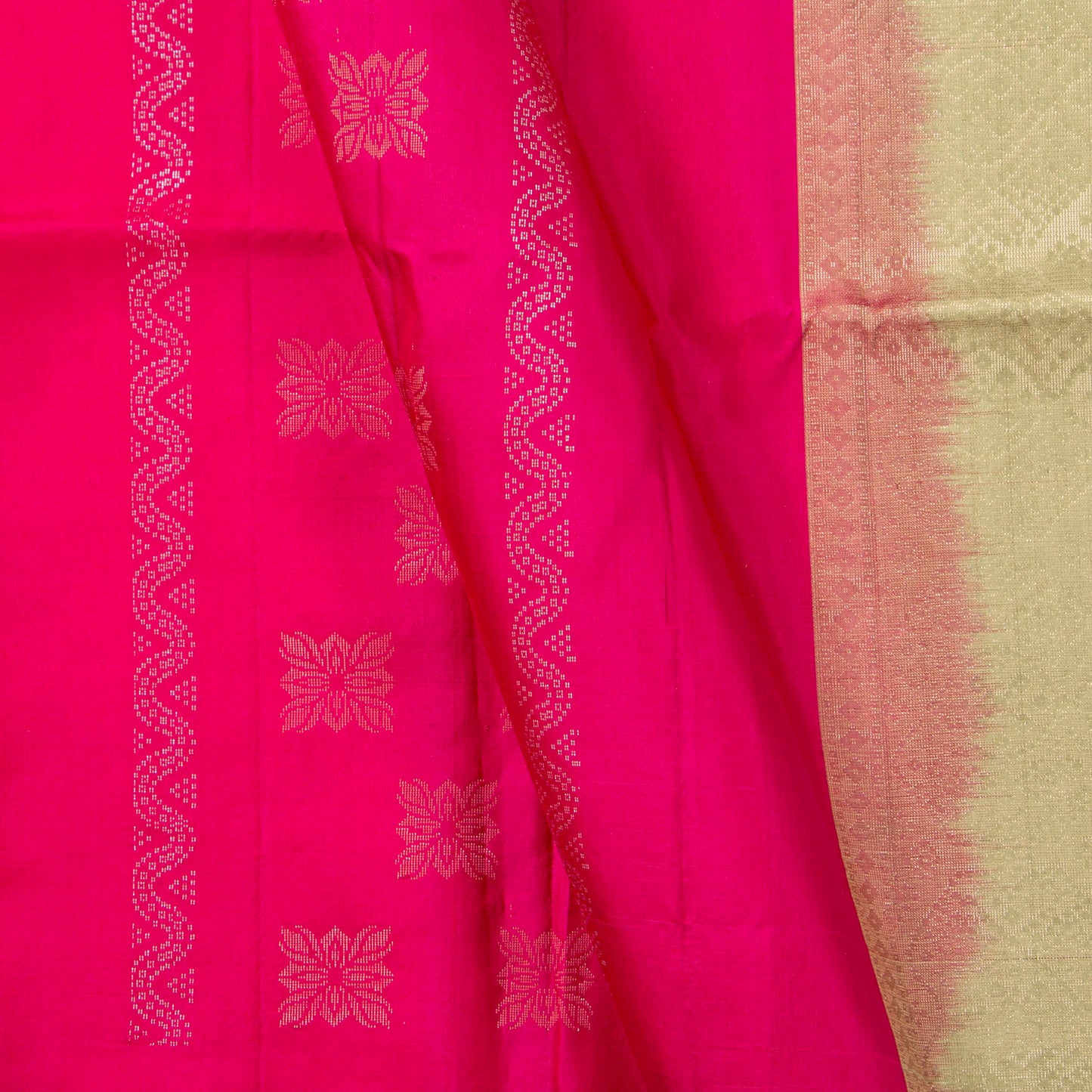 Pink And Beige Borderless Kanchipuram Soft Silk Saree For Festive Wear PV RSP 170