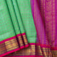 Sea Green And Magenta Kanchi Silk Cotton Saree For Festive Wear VP SC 205