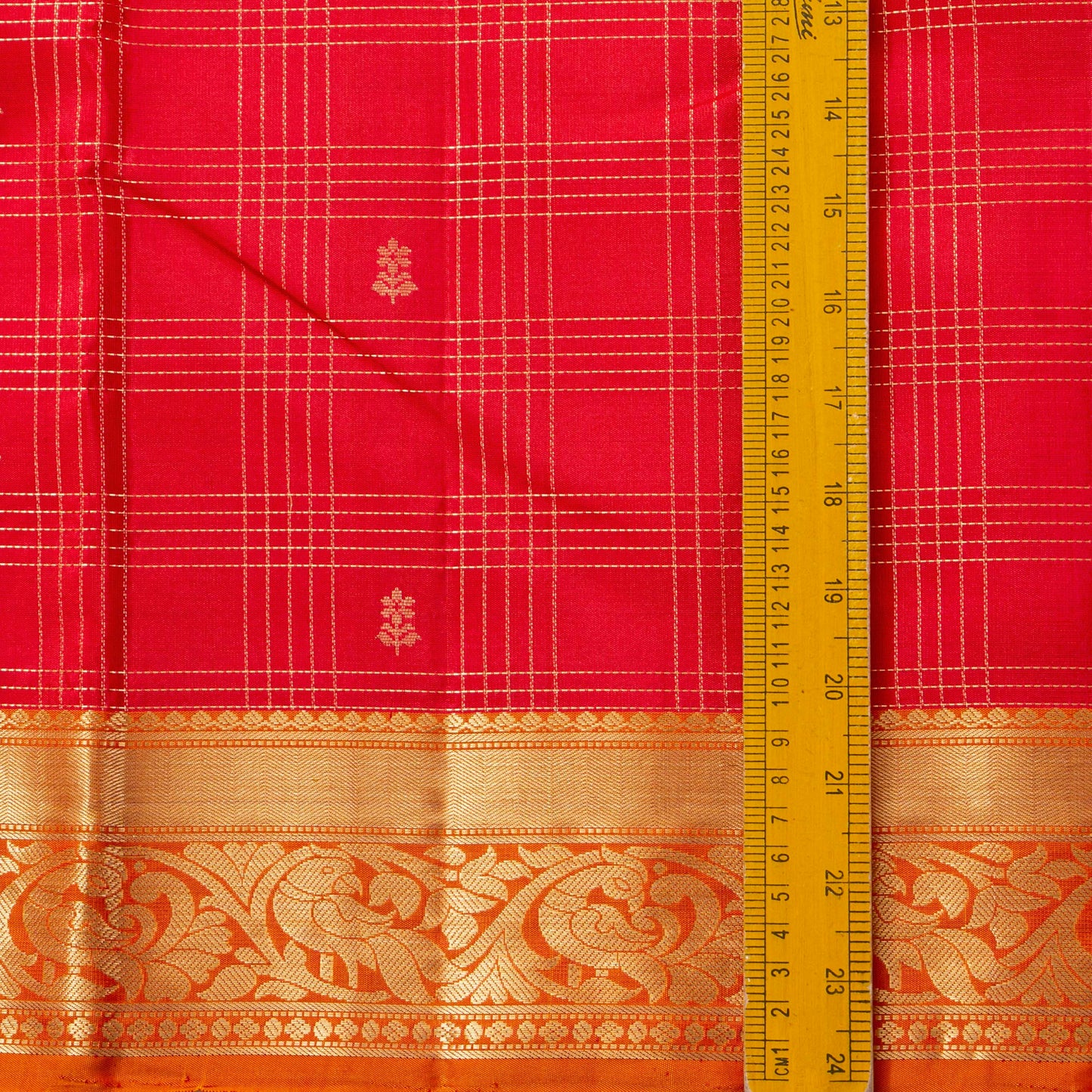 Red And Orange Kanchipuram Soft Silk Saree For Festive Wear PV RSP 221