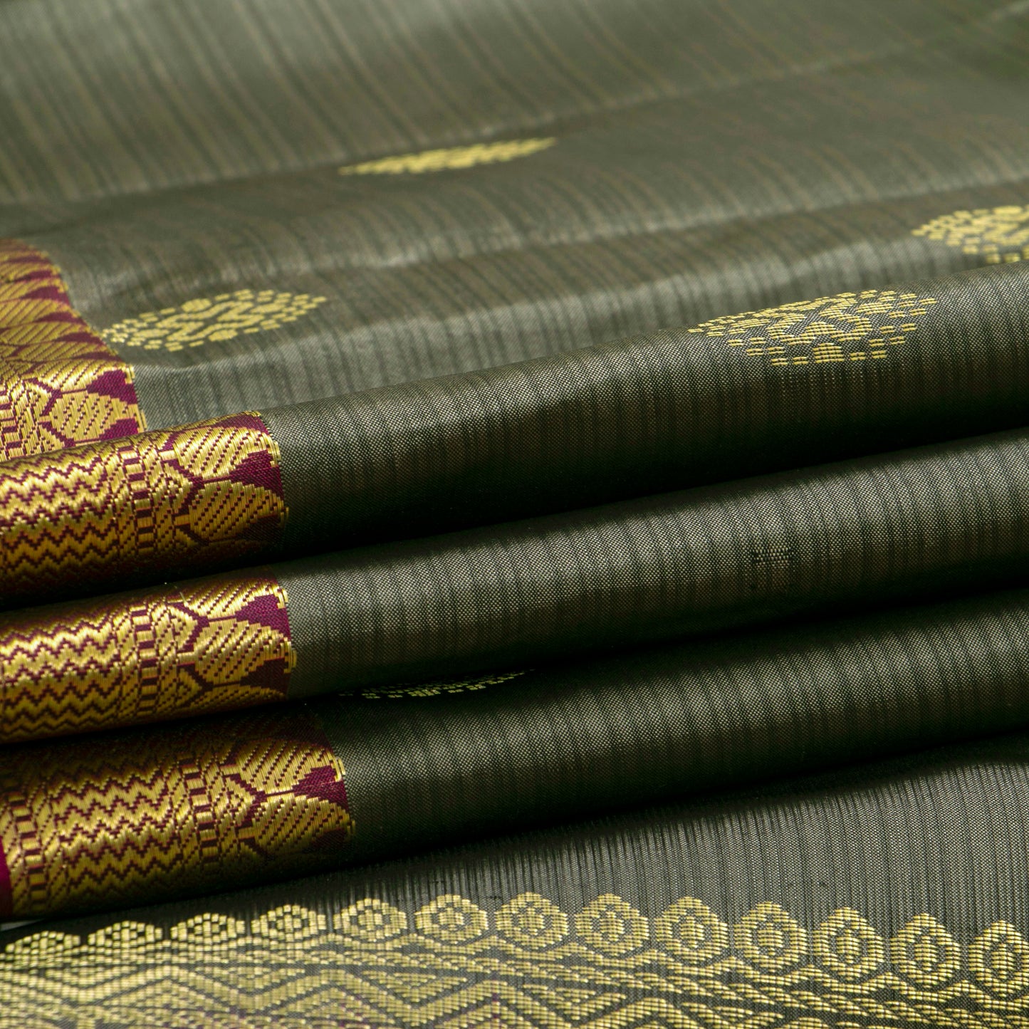 Grey And Magenta Kanchipuram Soft Silk Saree For Festive Wear PV RSP 212