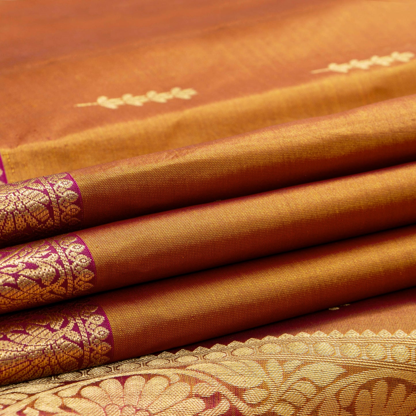 Mustard And Magenta Kanchipuram Soft Silk Saree For Festive Wear PV RSP 214