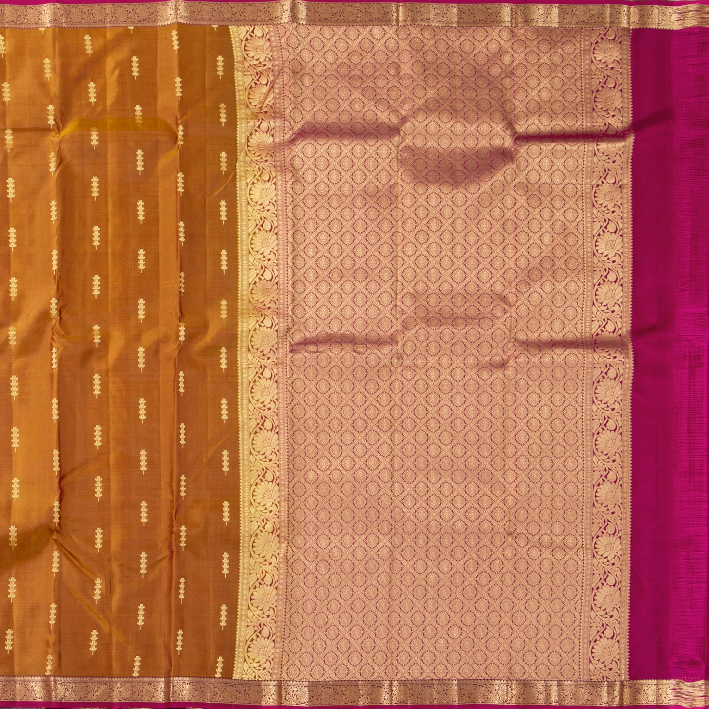 Mustard And Magenta Kanchipuram Soft Silk Saree For Festive Wear PV RSP 214