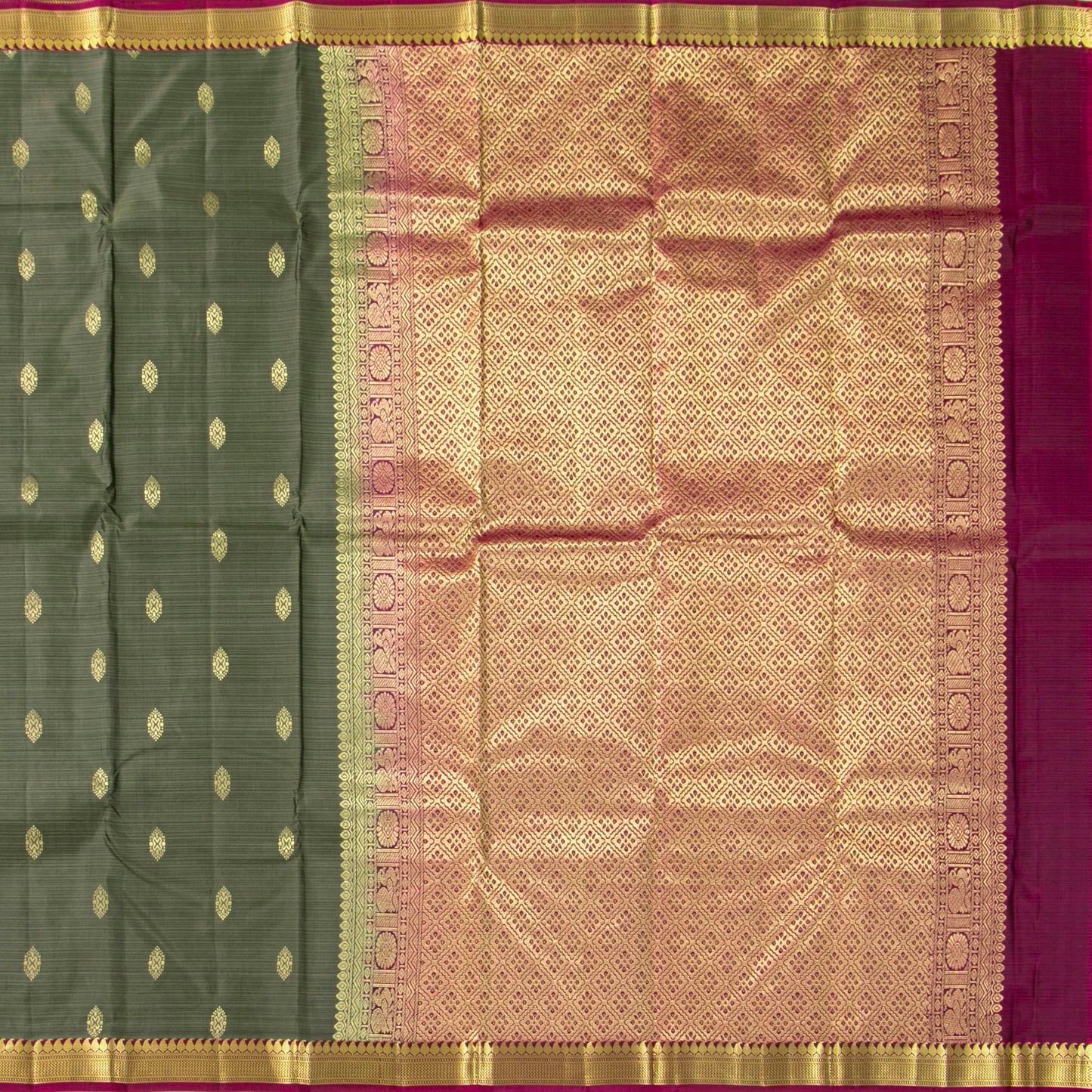 Grey And Magenta Kanchipuram Soft Silk Saree For Festive Wear PV RSP 212