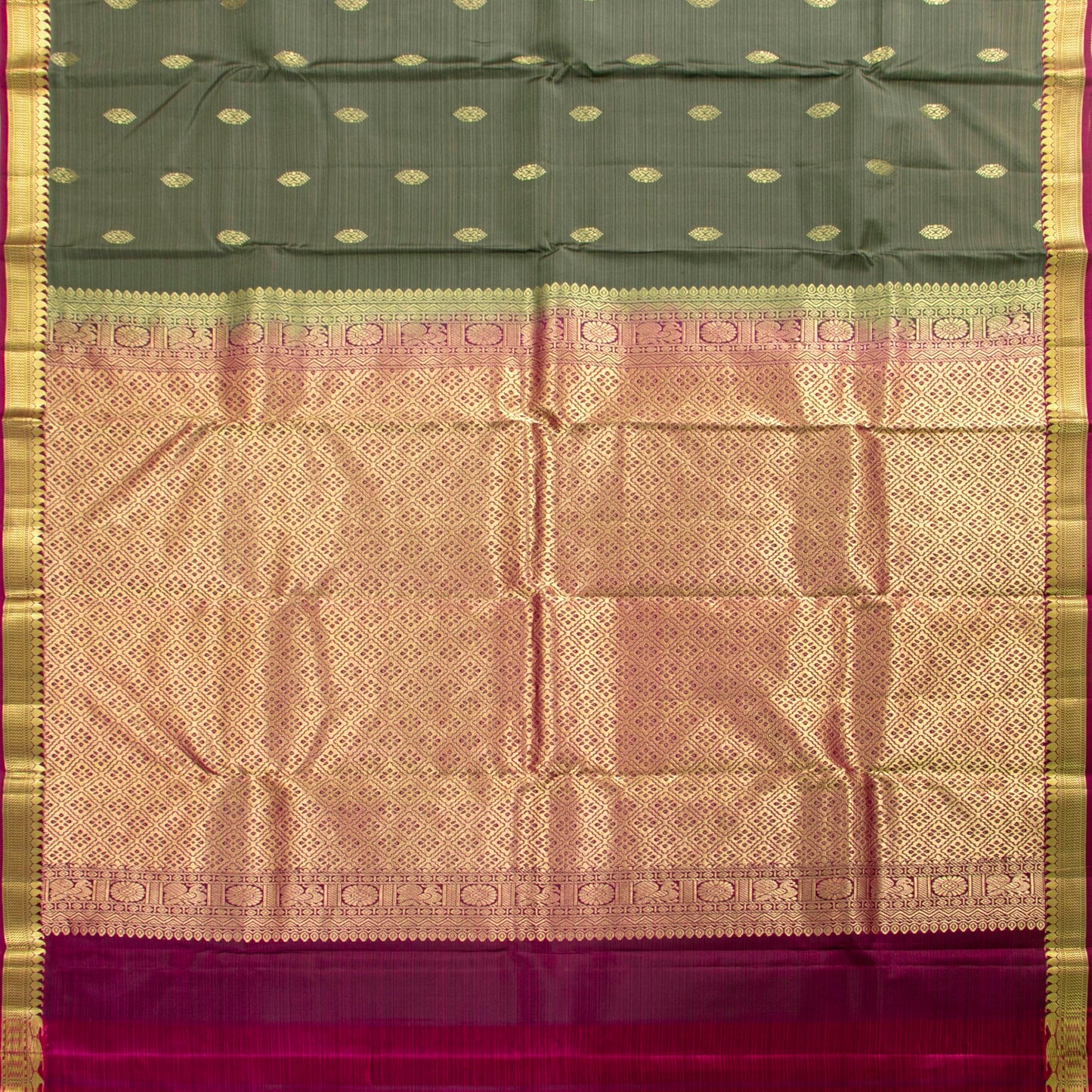 Grey And Magenta Kanchipuram Soft Silk Saree For Festive Wear PV RSP 212
