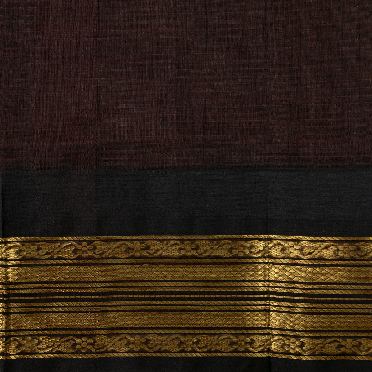 Pink And Brown Kanchi Silk Cotton Saree For Festive Wear VP SC 206