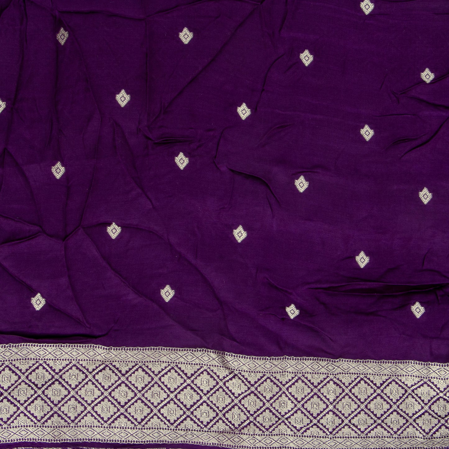 Purple Crepe Banarasi Silk Saree PB 302