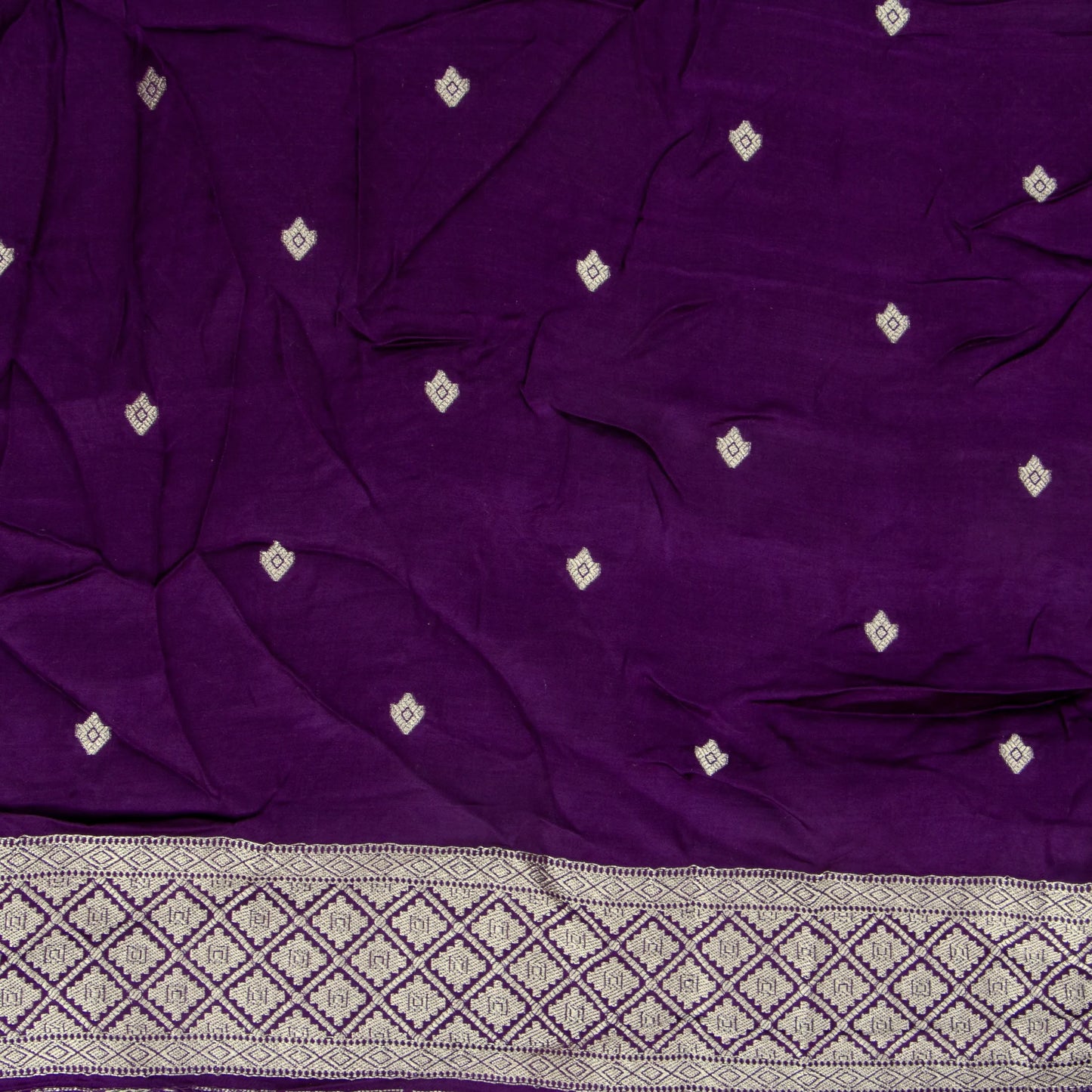 Purple Crepe Banarasi Silk Saree PB 302 - Banarasi Silk - Panjavarnam PB 302