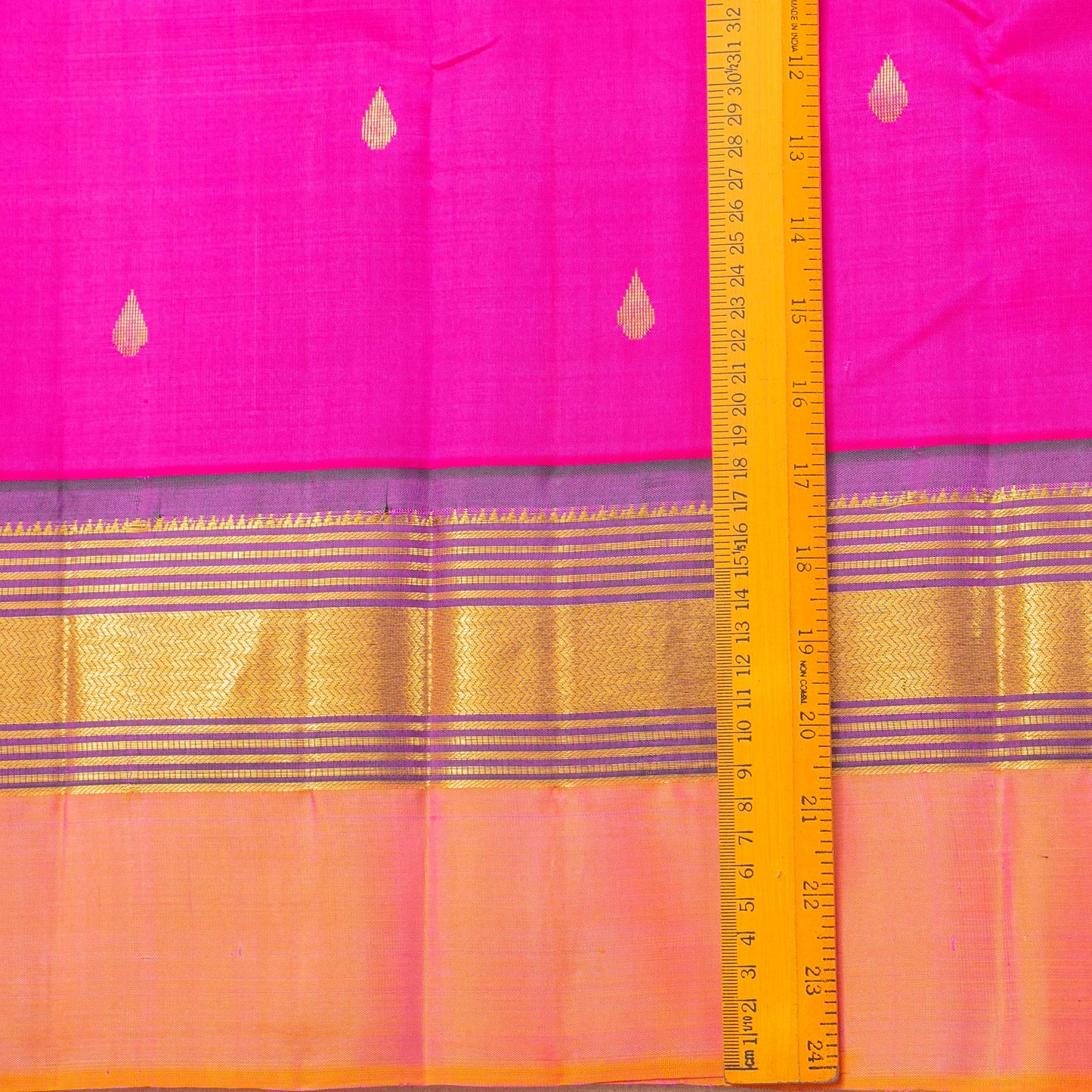 Pink And Peach Kanchipuram Silk Saree For Festive Wear PV NYC 1775